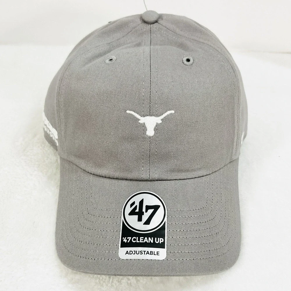 Texas Longhorns‎ '47 Brand Small Logo Clean Up Hat Cap Adjustable Gray NCAA